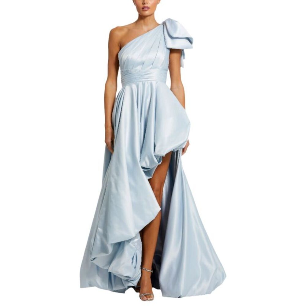 Mac Duggal Womens Bow High-Low Dress